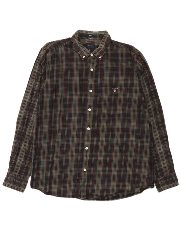 Camisa masculina de flanela Gant Regular Fit tamanho 42/43 17 2XL xadrez multicolorida