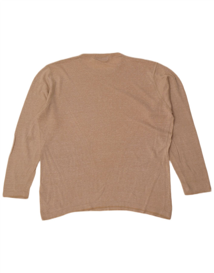 Suéter masculino Marks & Spencer Blue Harbor com gola redonda, grande bege