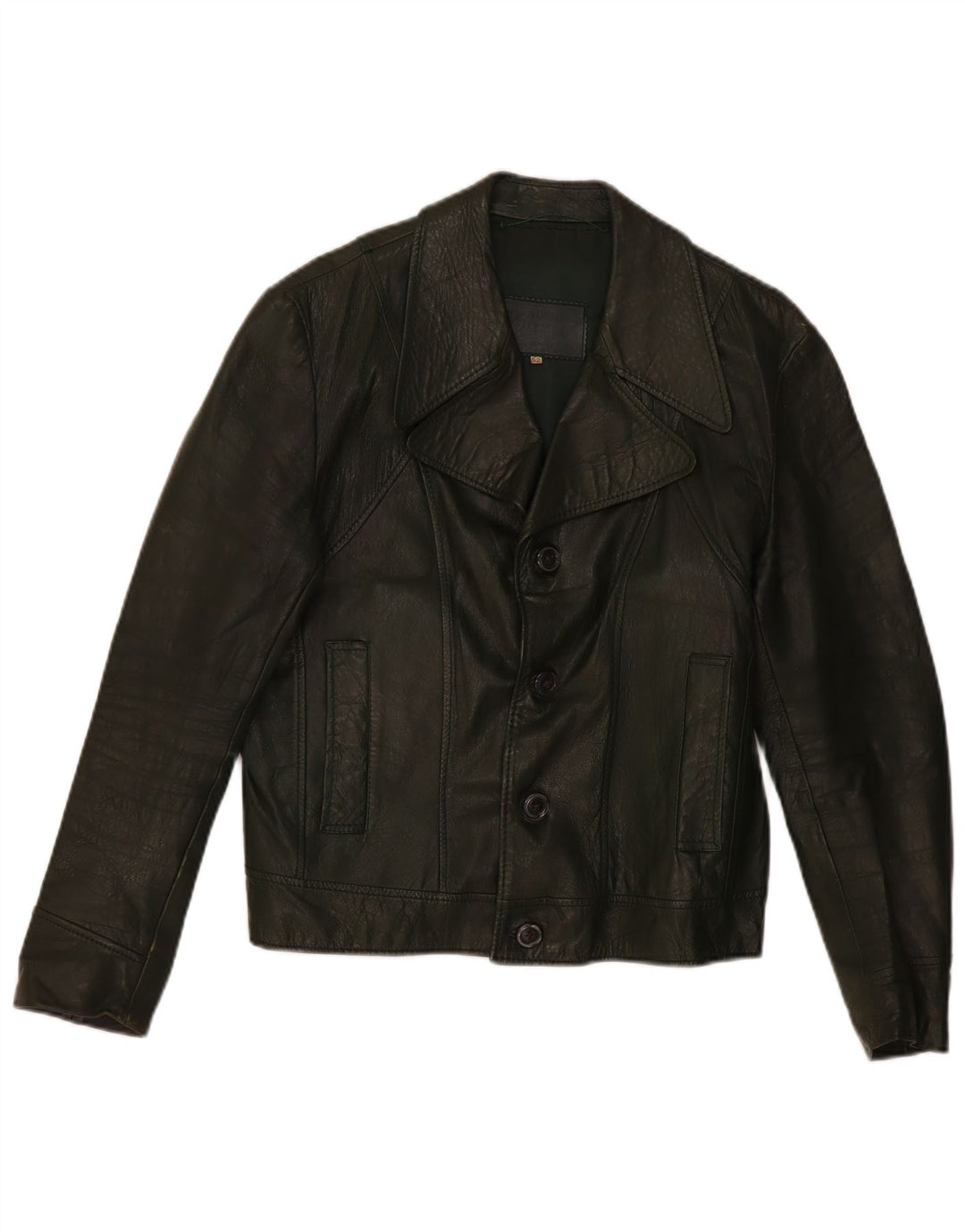 Jaqueta de couro masculina vintage IT 52 XL cáqui