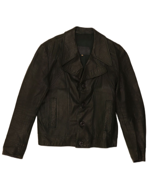 Jaqueta de couro masculina vintage IT 52 XL cáqui