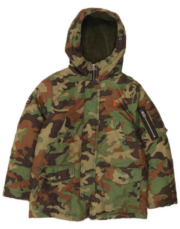 Jaqueta corta-vento Polo Ralph Lauren para meninos 7-8 anos pequena camuflagem verde