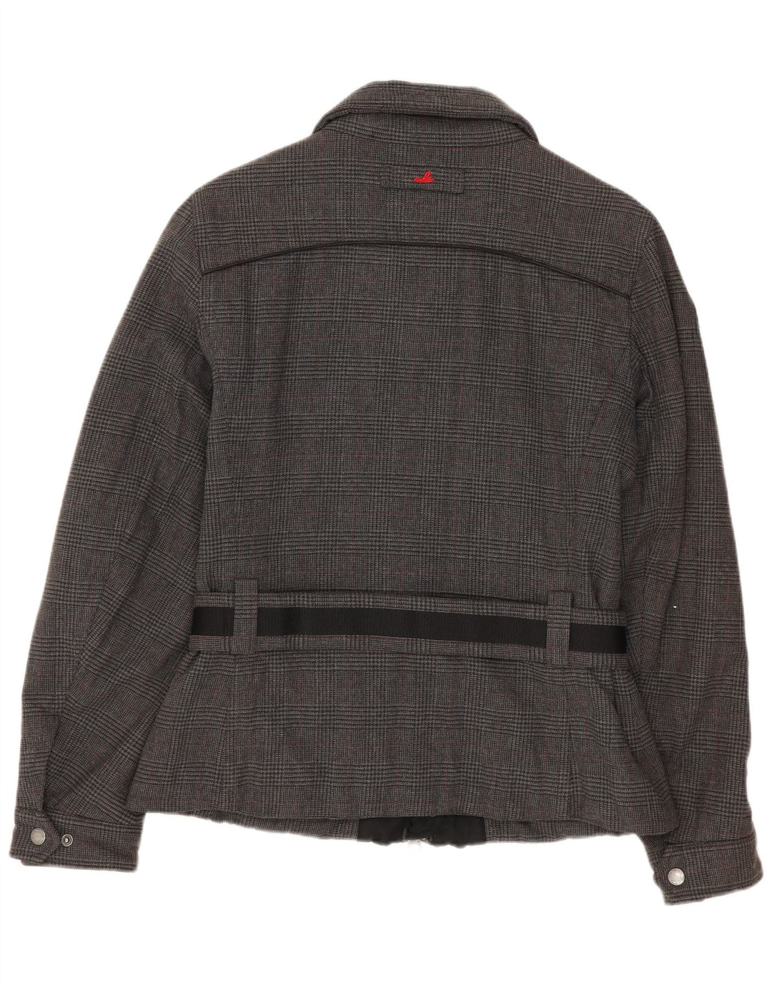 Jaqueta bomber feminina Museum UK 14 algodão houndstooth cinza médio