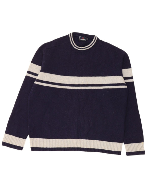 Suéter masculino Ivy Oxford com gola redonda XL azul marinho lã colorblock