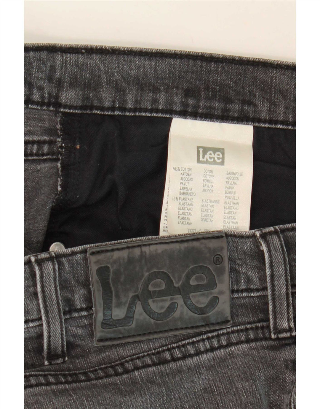 Lee Mens Luke Slim Jeans W36 L28 Algodão Cinza
