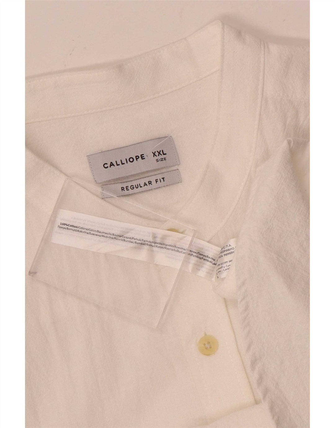 Camisa masculina regular fit Calliope 2XL algodão branco