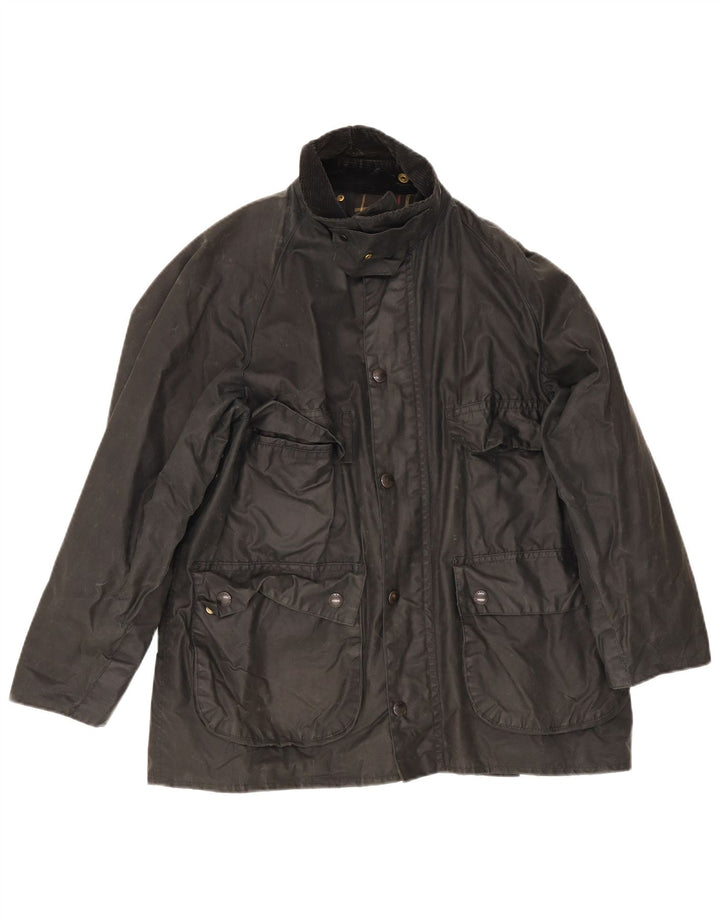 Jaqueta masculina Barbour Bedale de algodão encerado tamanho 40 preto médio
