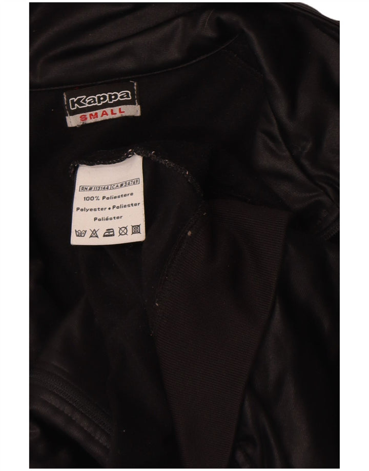 Kappa Mens Graphic Tracksuit Top Jacket Pequeno Poliéster Preto