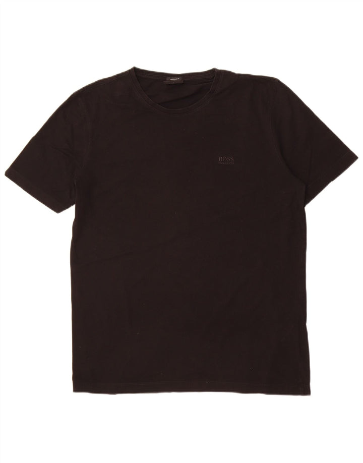 Camiseta masculina Hugo Boss grande algodão preto