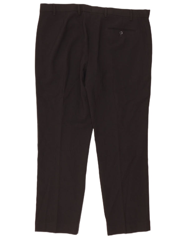Calça masculina de terno regular Marks & Spencer W40 L31 poliéster preto
