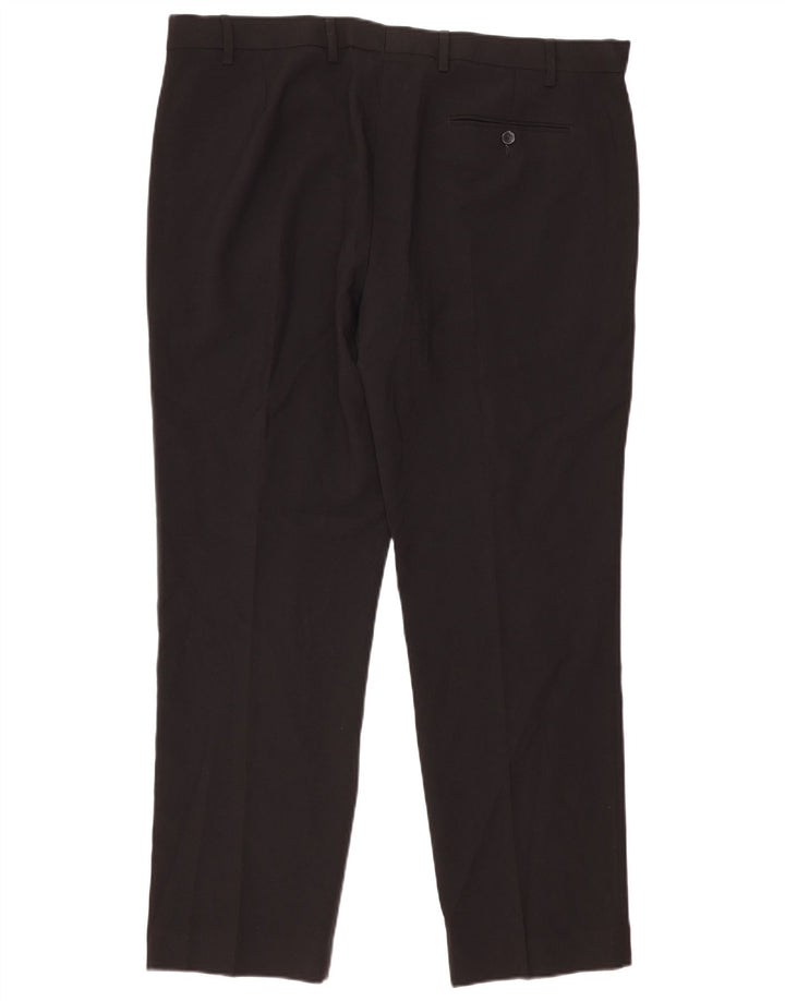 Calça masculina de terno regular Marks & Spencer W40 L31 poliéster preto