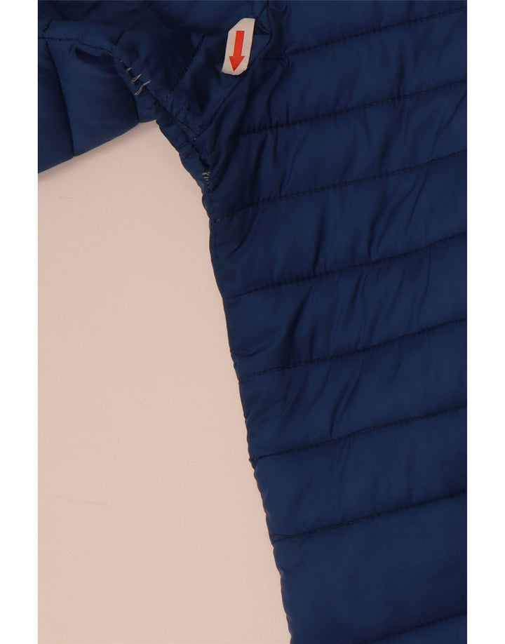 Jaqueta masculina acolchoada com capuz Trussardi UK 40 grande azul nylon
