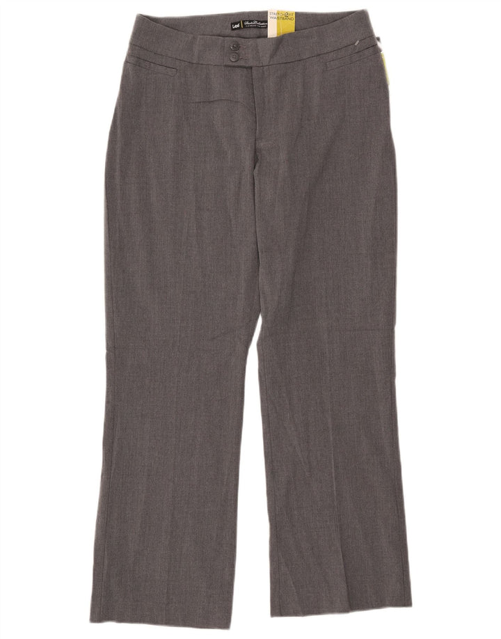 Calça feminina casual reta LEE US 10 grande W31 L28 poliéster cinza