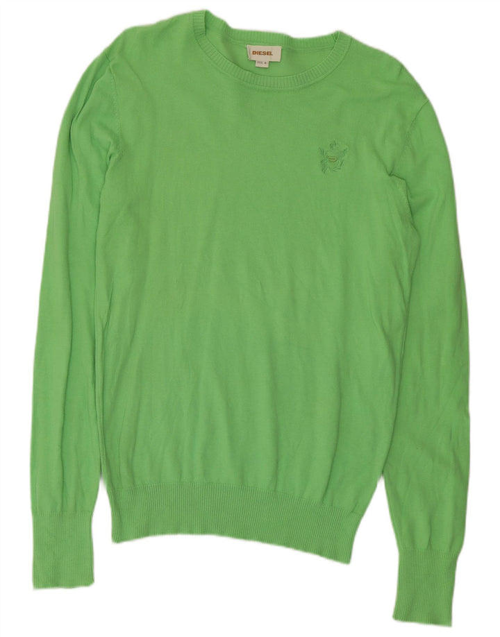 Suéter masculino Diesel com gola canoa verde médio