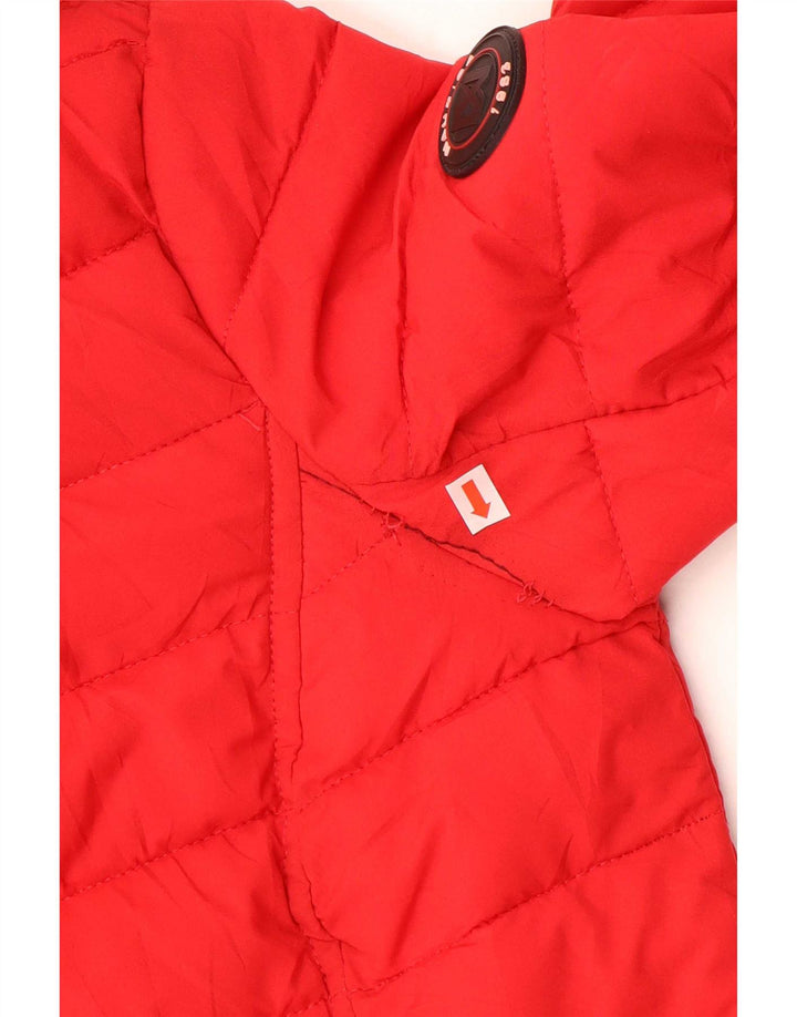 Jaqueta acolchoada com capuz feminina Nautica UK 6 XS poliéster vermelho