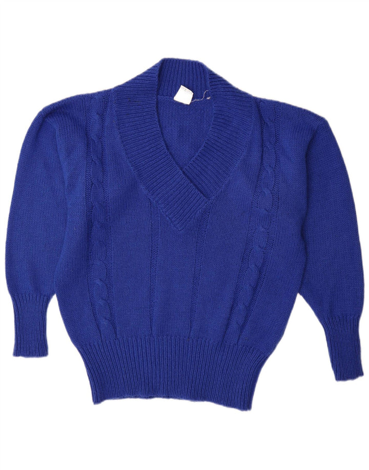 Suéter feminino C&A com decote em V UE 40/42 médio azul acrílico