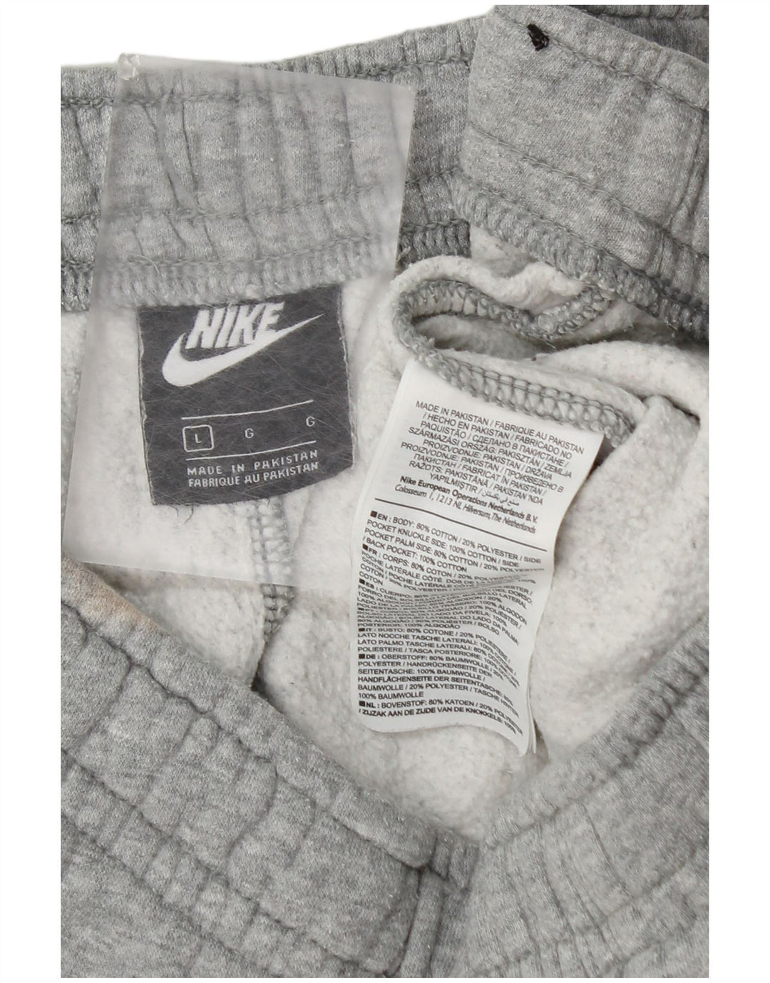Calça de treino masculina Nike joggers grande algodão cinza