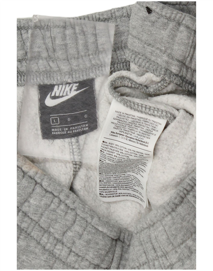 Calça de treino masculina Nike joggers grande algodão cinza