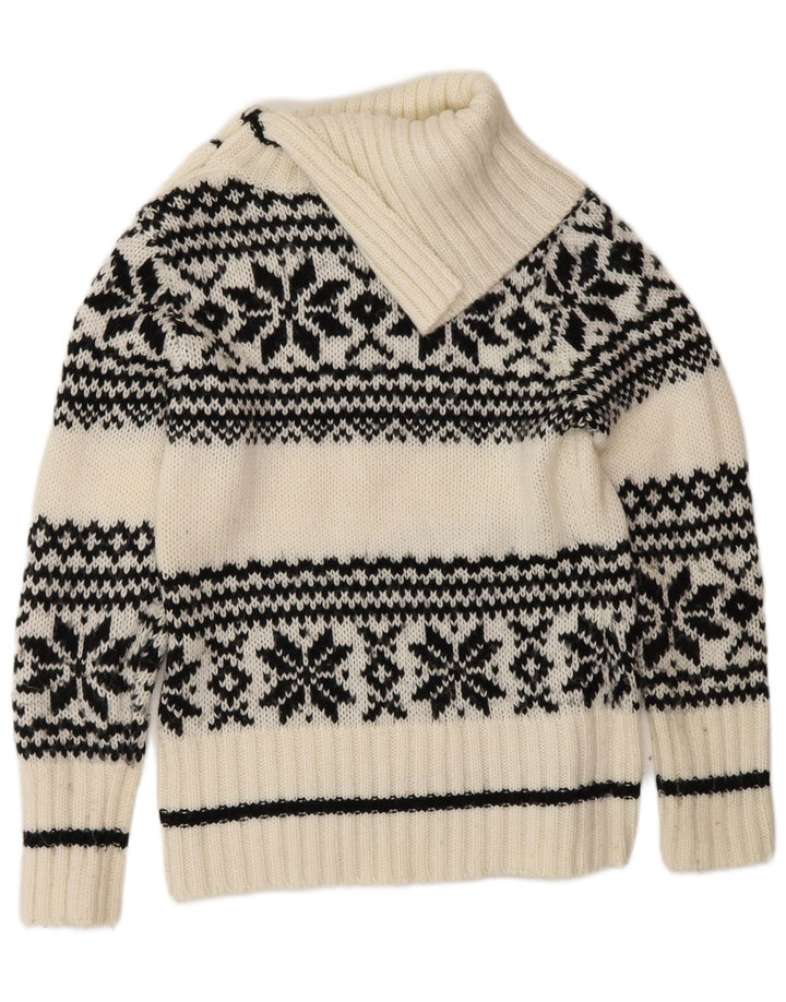 Suéter feminino Yessica com gola redonda e floco de neve Reino Unido 14 médio branco inverno