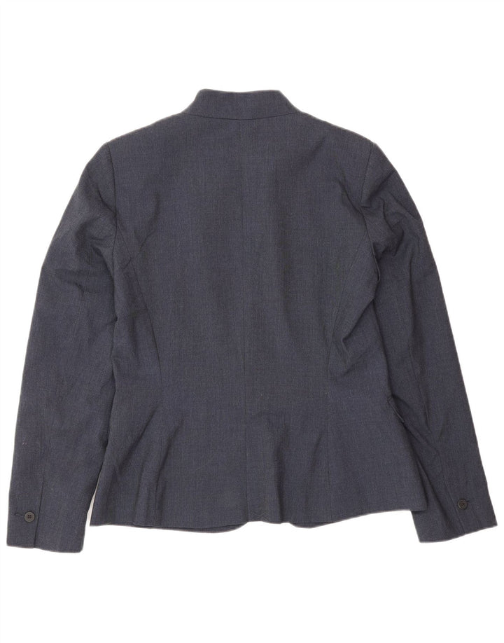 Jaqueta blazer feminina Zara com 1 botão UE 38 pequena azul marinho poliéster