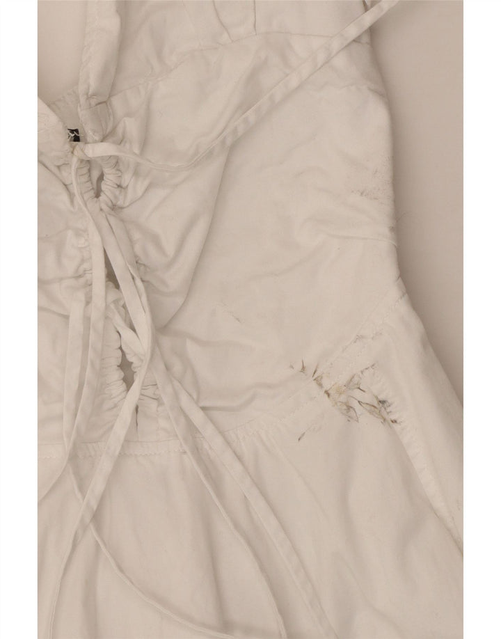Vestido de verão feminino Zara UK 12 médio branco
