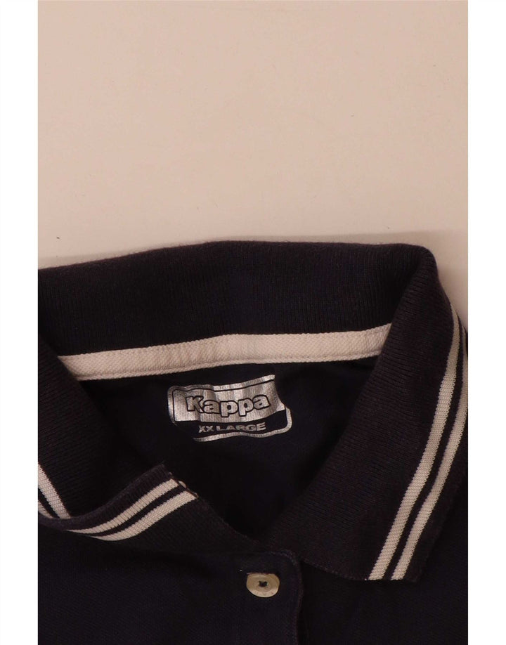Camisa polo feminina Kappa Slim 2XL azul marinho listrado