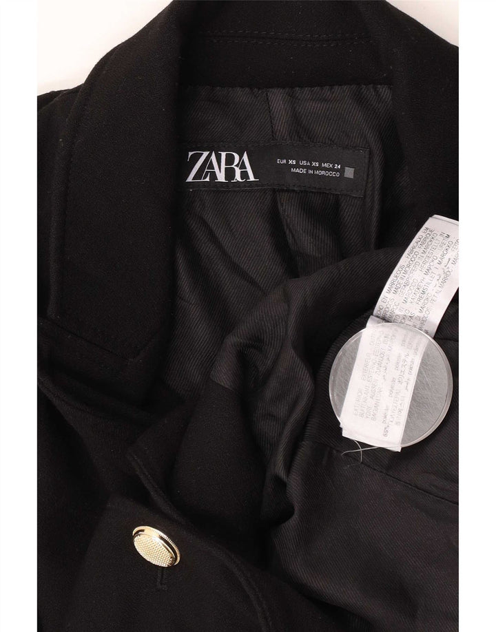 Jaqueta blazer feminina Zara com 2 botões Reino Unido 6 XS preto poliéster