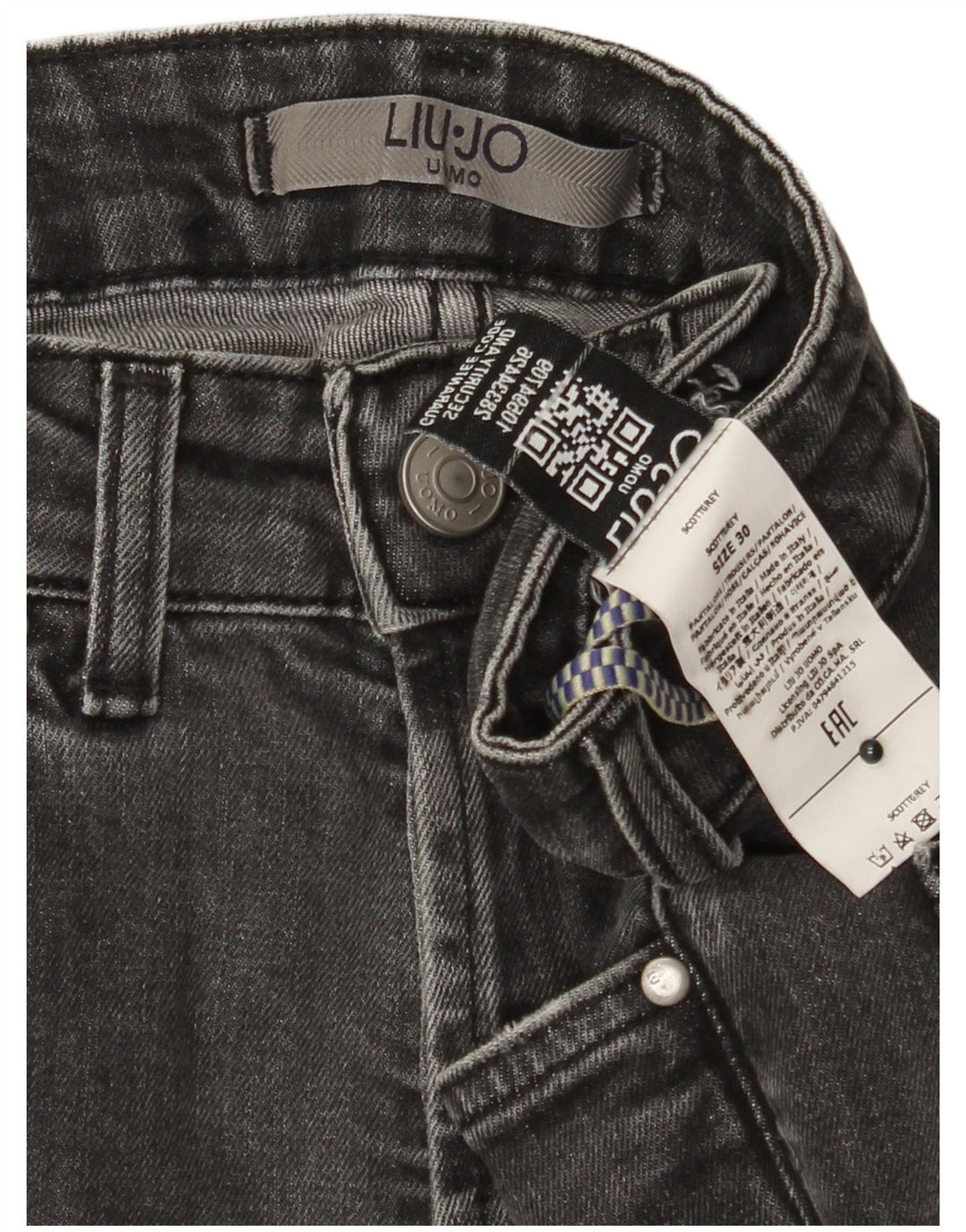 LIU JO Mens Jeans Skinny W30 L29 Algodão Cinza