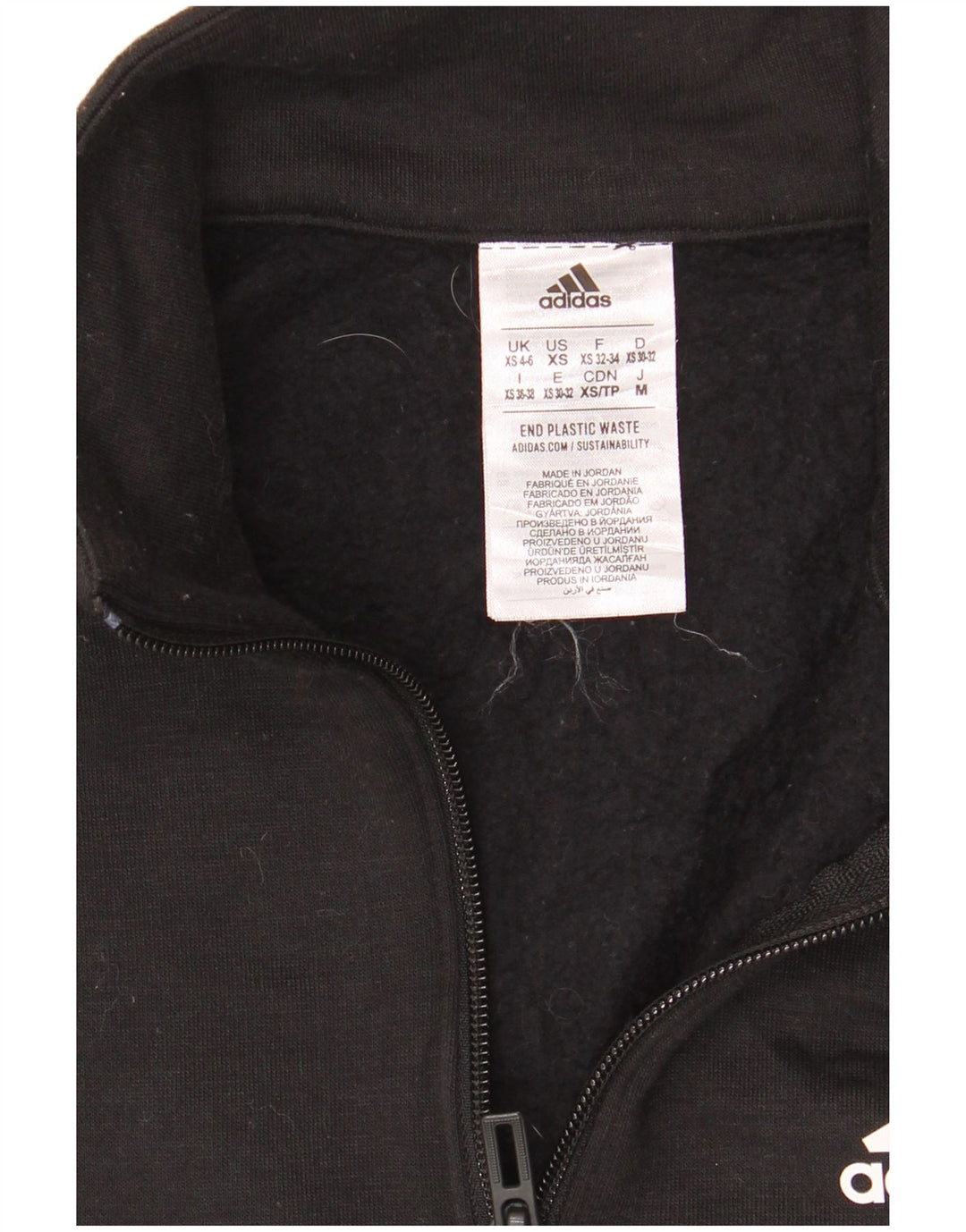 Adidas Womens Crop Graphic Crop Moletom Jumper UK 4/6 XS Preto Poliéster