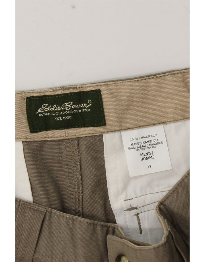 Shorts cargo masculino EDDIE BAUER W33 algodão cáqui médio