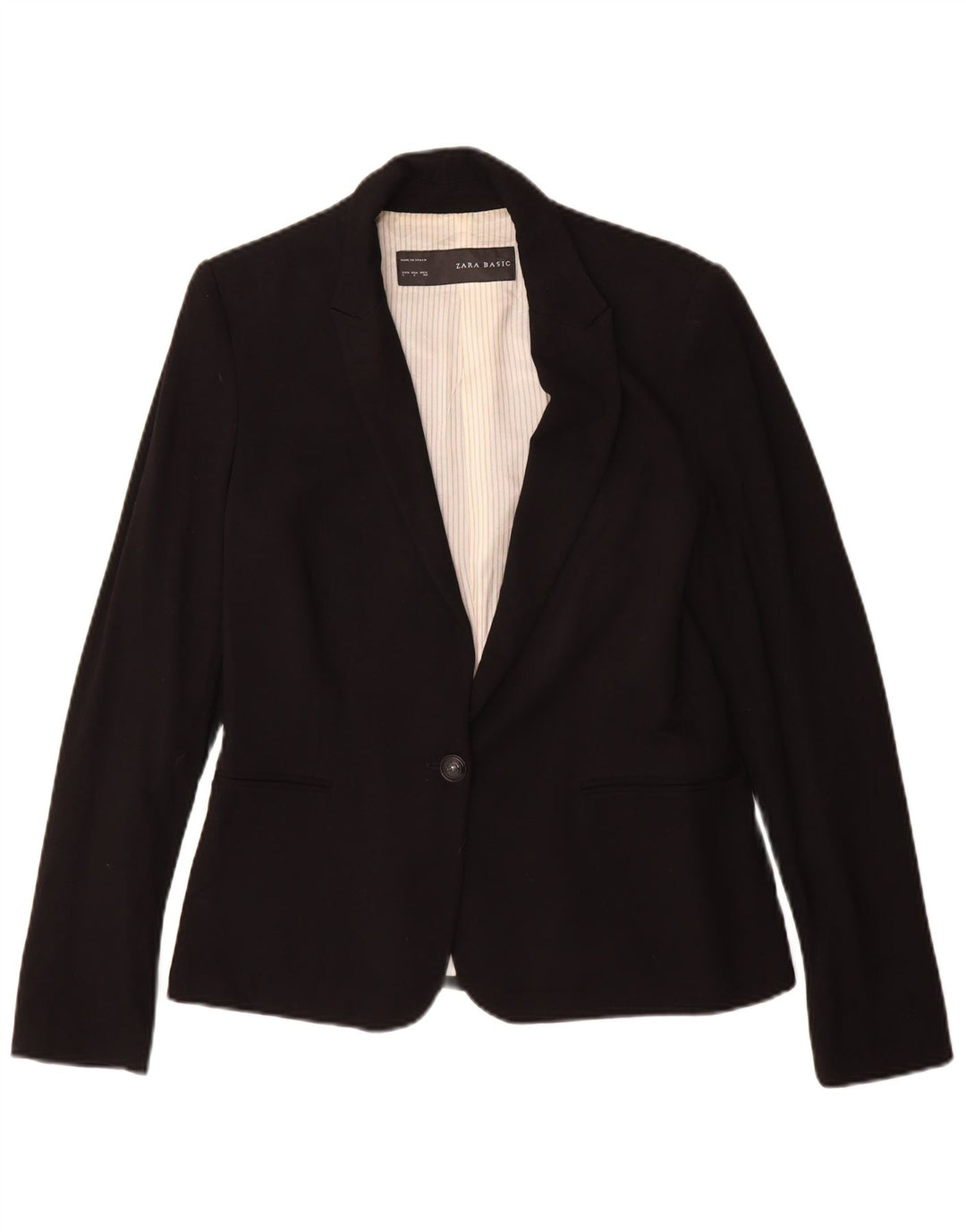 Jaqueta blazer feminina Zara com 1 botão Reino Unido 16 grande viscose preta