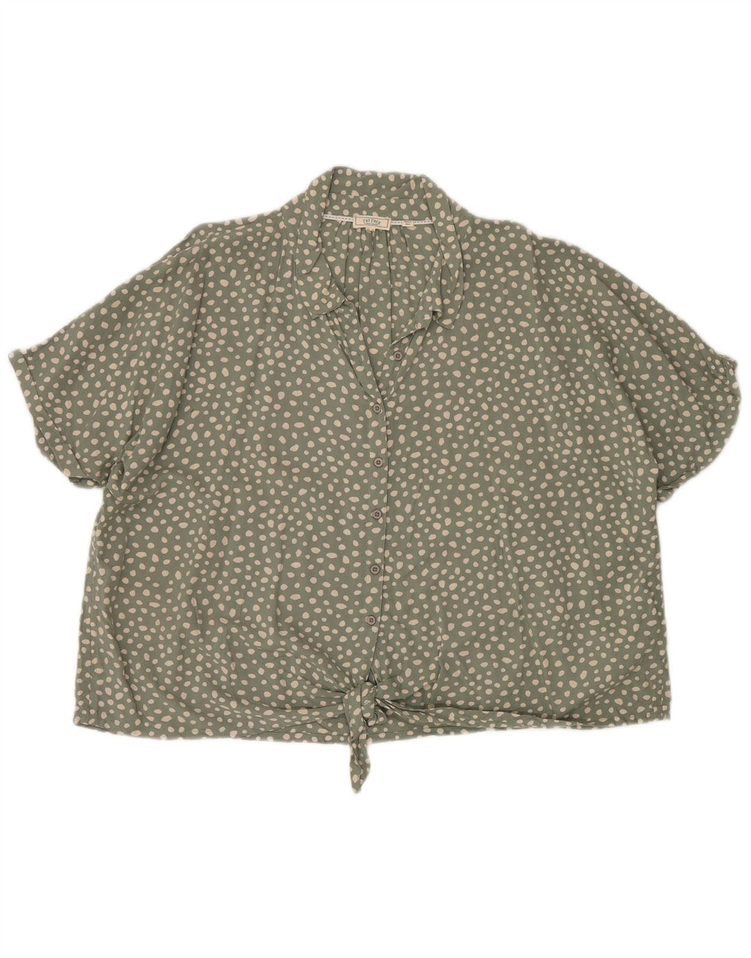 Blusa feminina com gravata frontal FAT FACE UK 20 2XL verde manchada