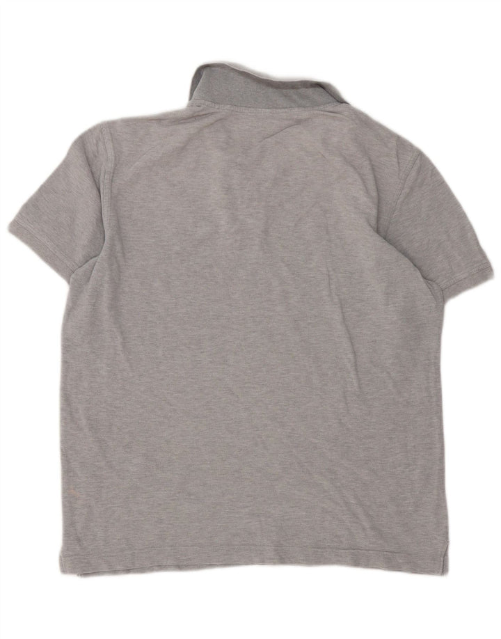 Camisa polo masculina Benetton cinza médio manchado