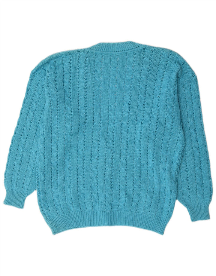 Suéter Cardigan Masculino Vintage Grande Azul