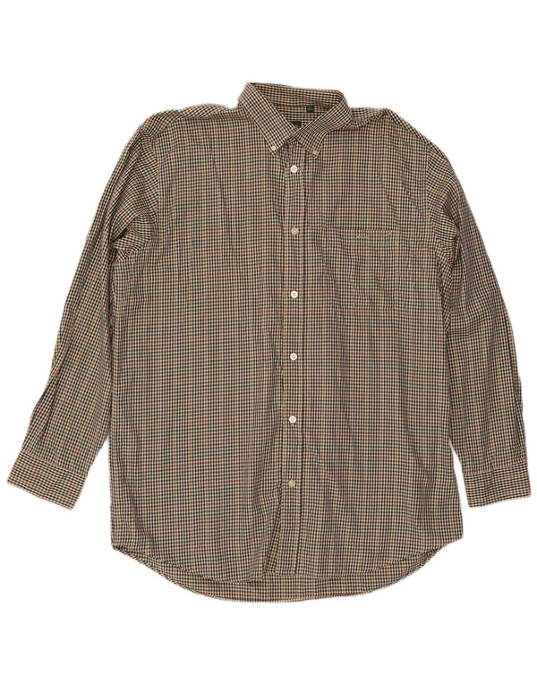 Camisa alta masculina Orvis XL algodão guingão multicolorido