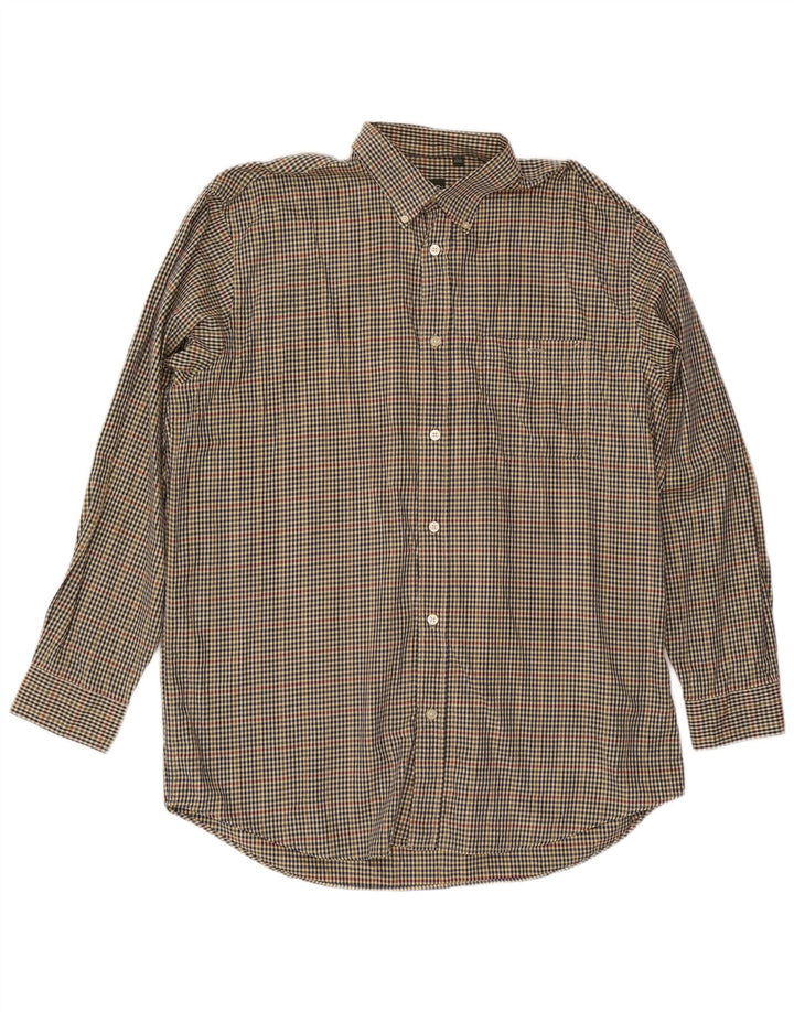 Camisa alta masculina Orvis XL algodão guingão multicolorido