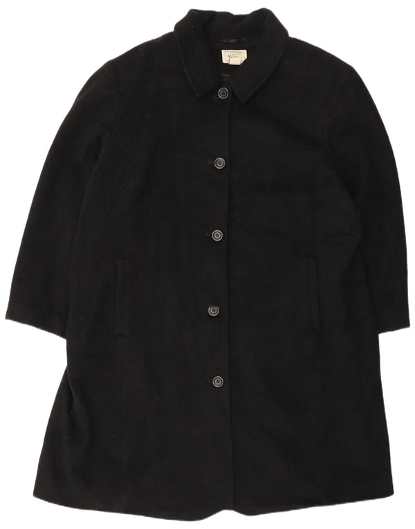 Sobretudo feminino L.L.Bean UK 20 2XL lã preta