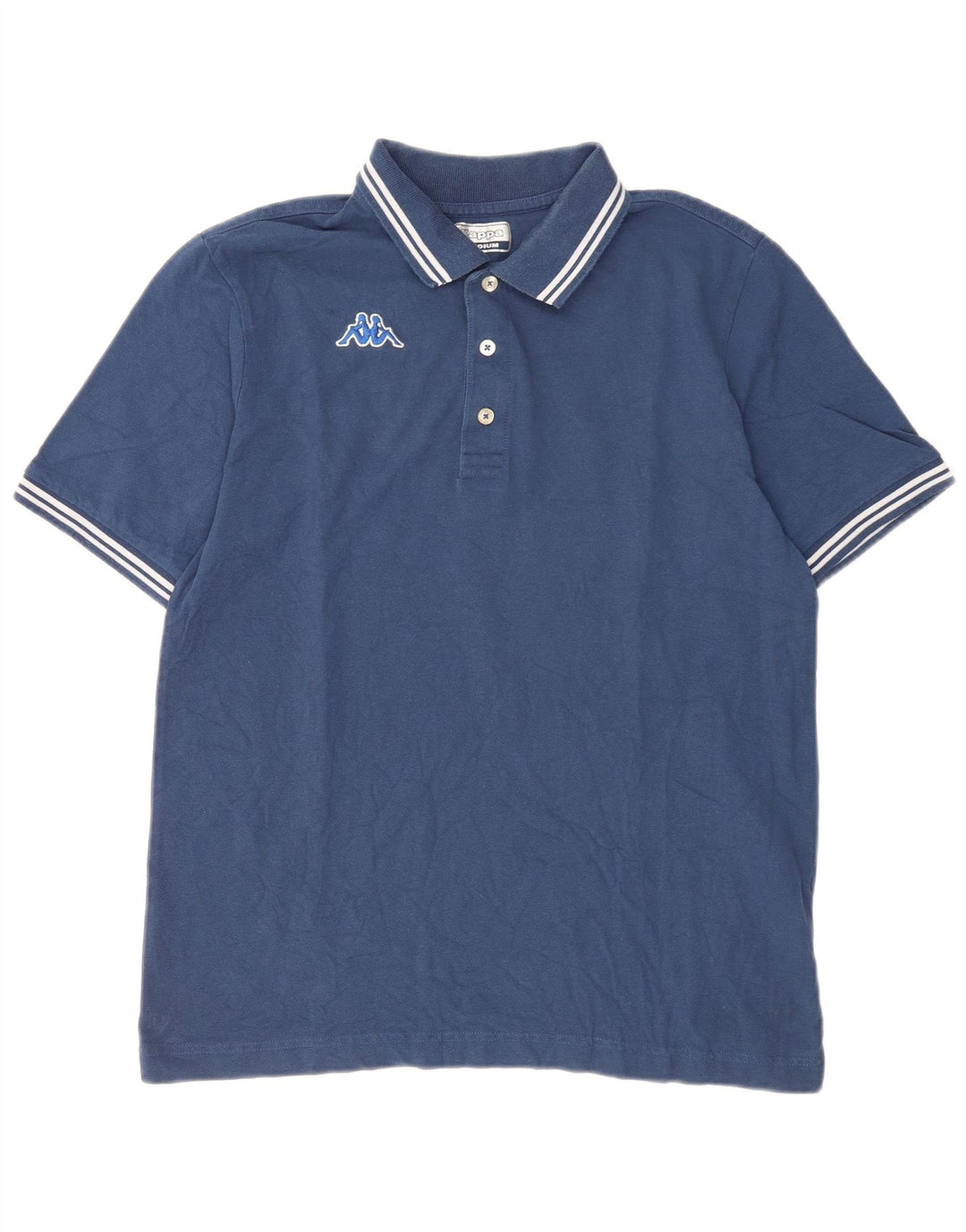 Camisa polo masculina Kappa listrada azul média