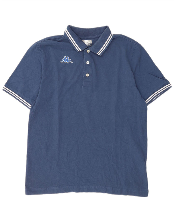 Camisa polo masculina Kappa listrada azul média