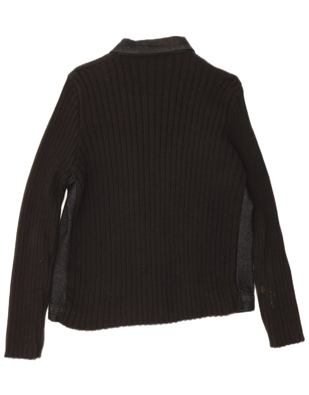 Suéter cardigã feminino Marks & Spencer UK 16 grande algodão preto