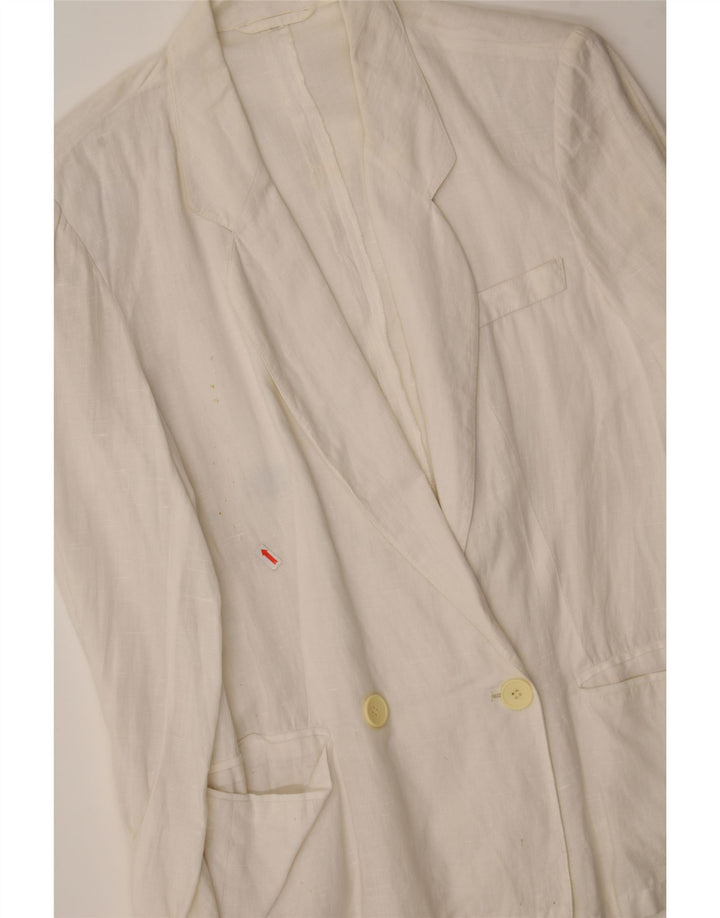 CAROL Womens Double Breasted Blazer Jacket IT 46 Large White Vintage Carol and Second-Hand Carol from Messina Hembry 