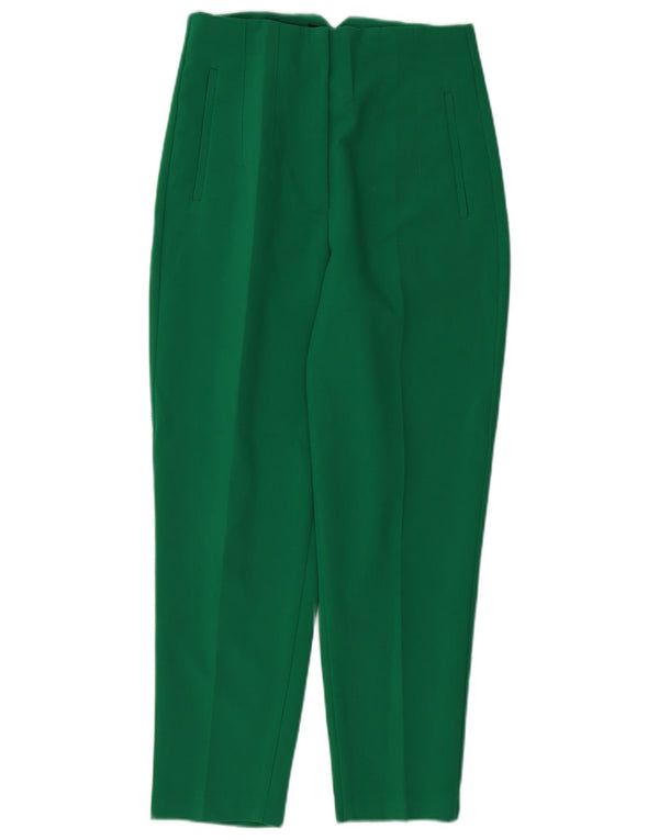 Calça casual feminina Zara cintura alta cônica médio W28 L27 verde