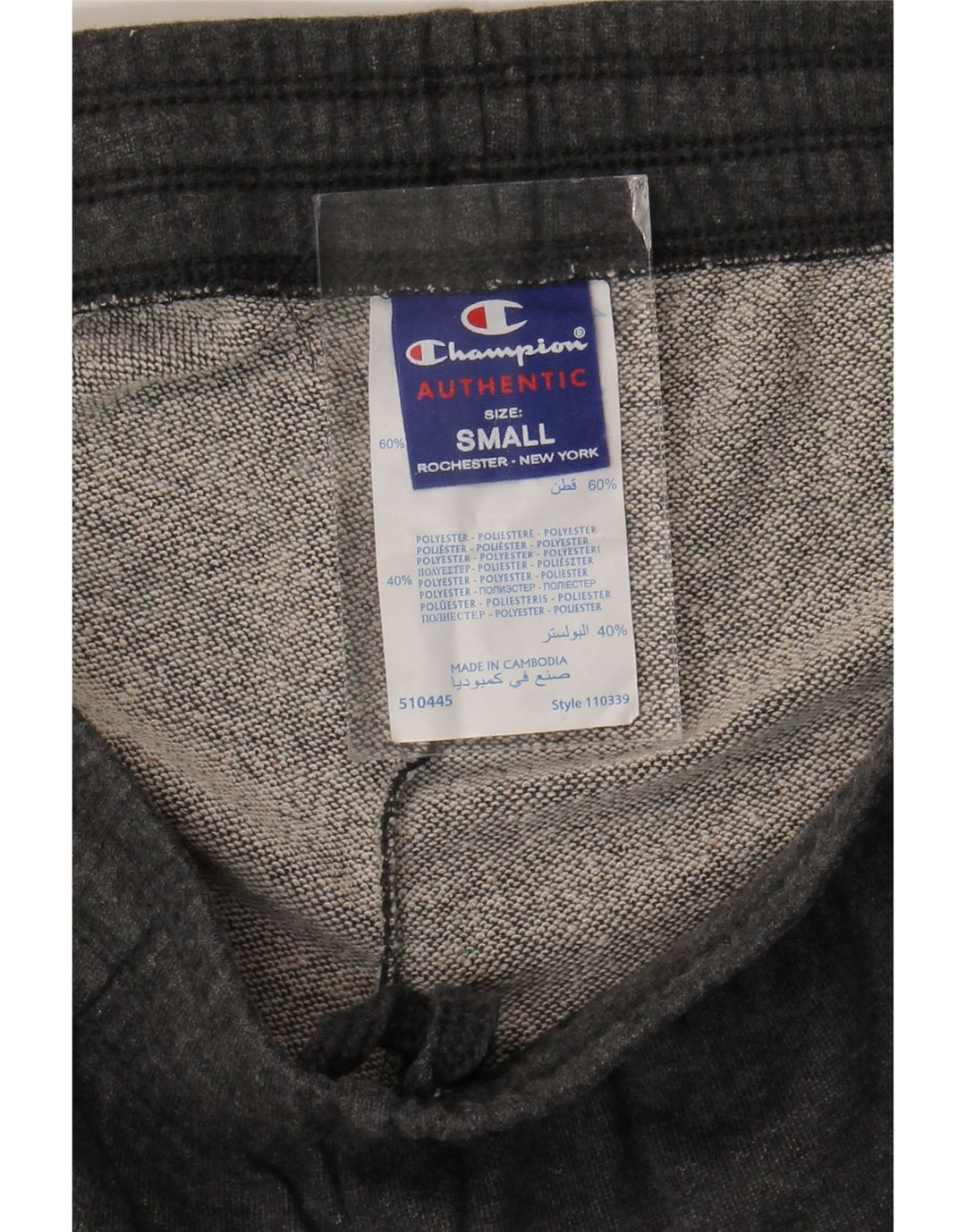 Calça de treino masculina Champion Joggers pequeno algodão cinza