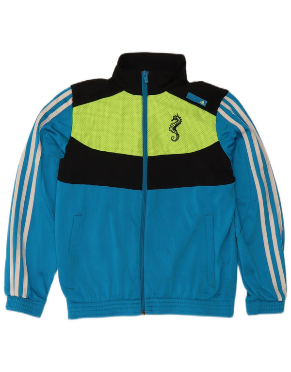 Adidas Boys A.C. Cesena Tracksuit Top Jacket 11-12 Years Blue Colourblock