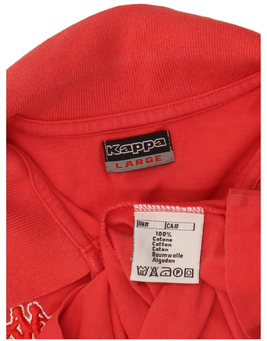 Camisa polo feminina Kappa UK 16 grande algodão vermelho