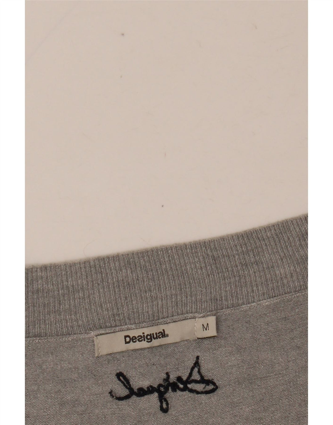 DESIGUAL Suéter feminino gráfico com decote em V Reino Unido 14 cinza médio floral