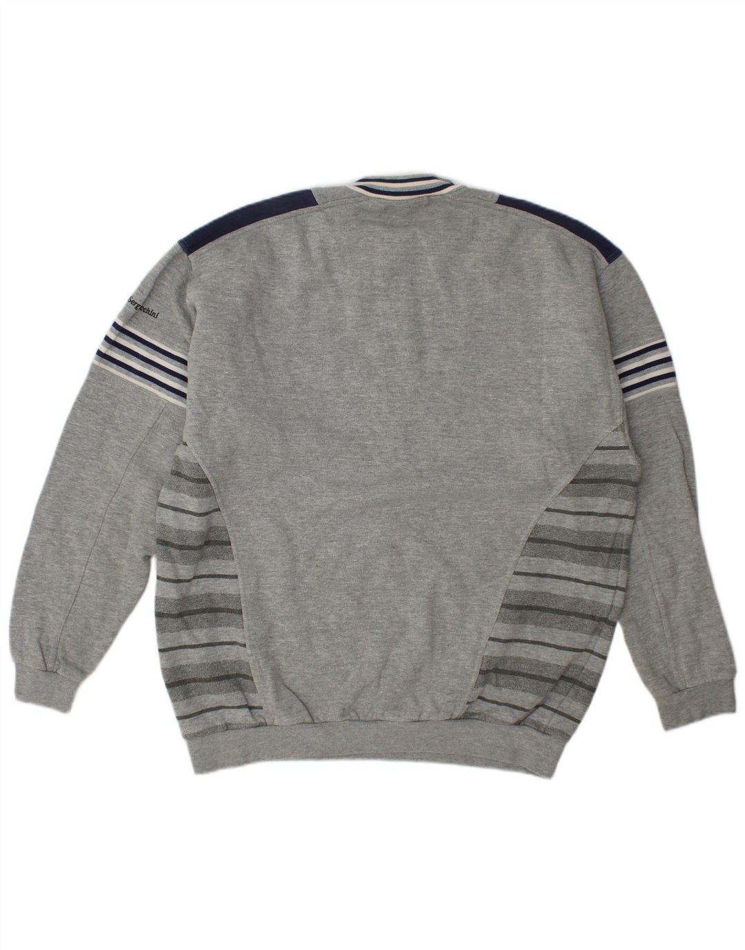 Sergio Tacchini moletom masculino com zíper e gola XL cinza colorblock