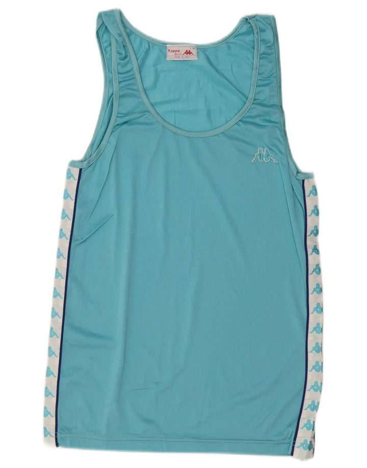 Colete gráfico masculino KAPPA Top IT 46 pequeno azul colorblock poliamida