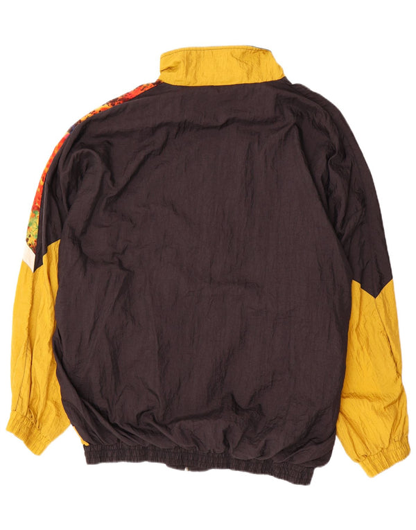 Jaqueta superior de agasalho masculino vintage 2XL preto Colourblock Nylon