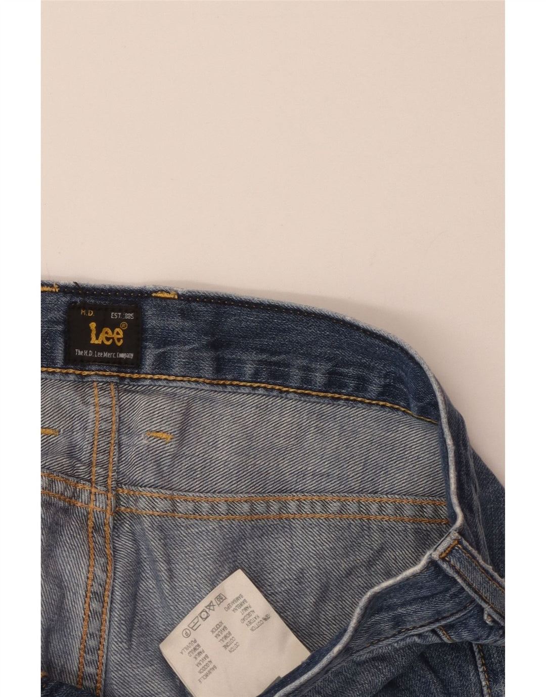 Shorts jeans masculino Lee W32 algodão azul médio