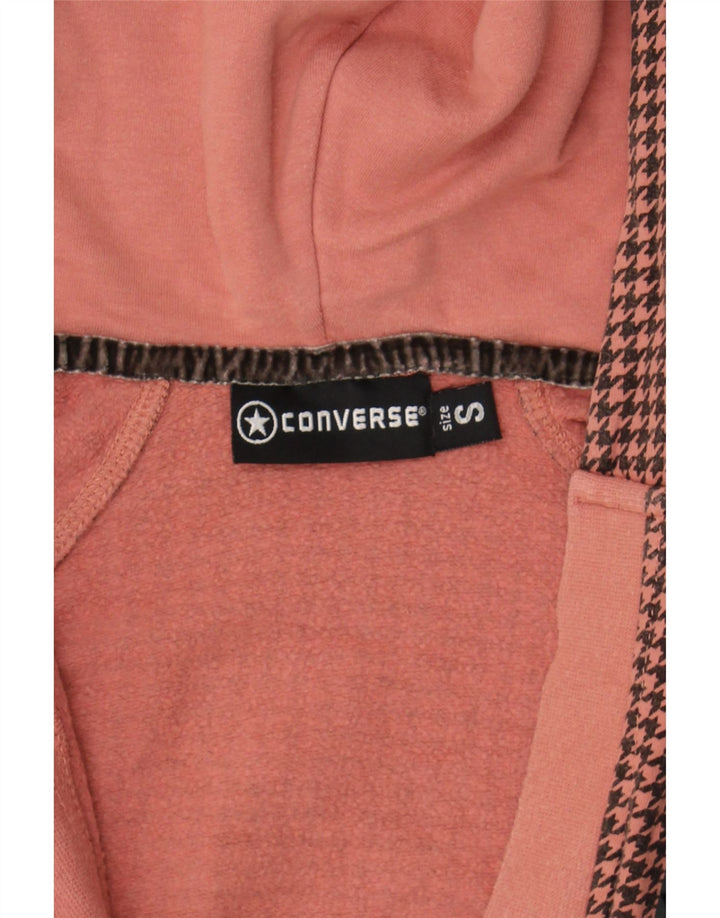 CONVERSE Womens Hoodie Jumper UK 10 Small Pink Houndstooth Cotton Vintage Converse and Second-Hand Converse from Messina Hembry 